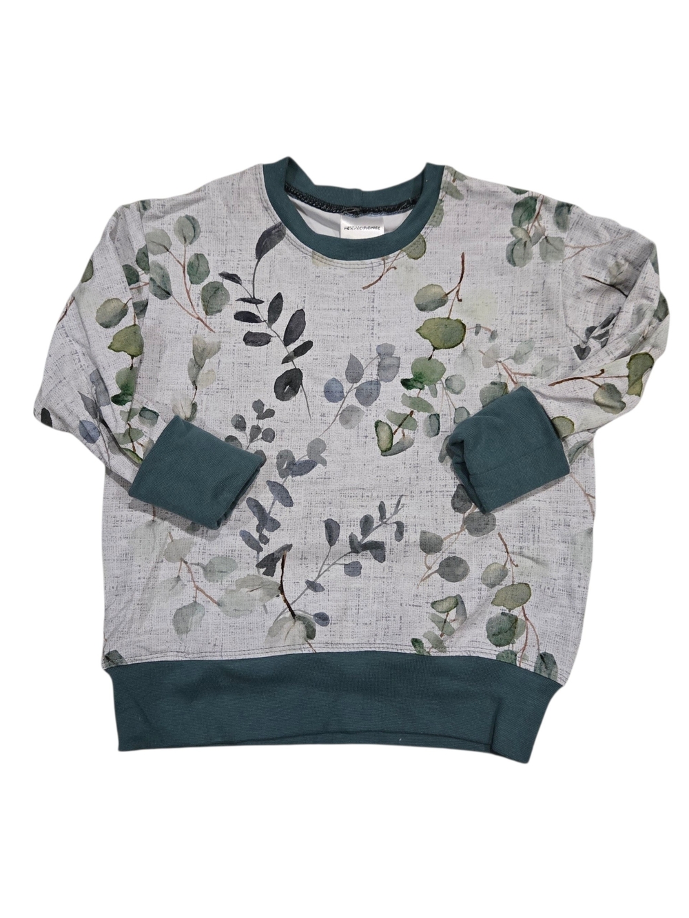 Kids' Handmade Eucalyptus Print Grow With Me Sweatshirt